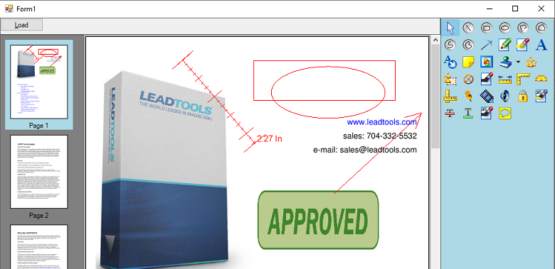 显示在文档上绘制的一些注释的DocumentViewer