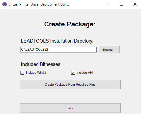 使用Browse按钮并选择LEADTOOLS SDK安装的根目录