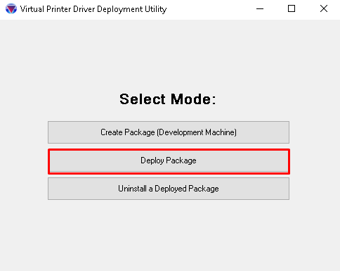 单击<code>Deploy Package</code>按钮